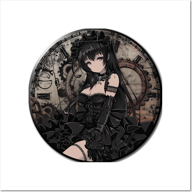 Steampunk Anime Girl Waifu Material Goth Wall Art by Vlaa